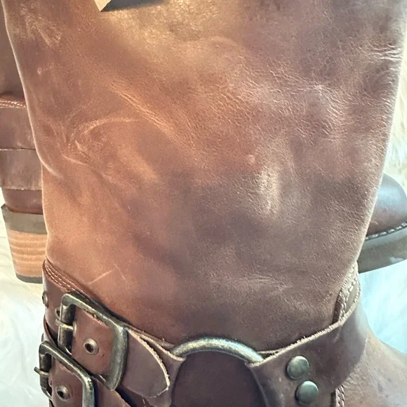 NWTS Dingo Brown Leather Buckle Heeled Harlee Motorcycle Boots Sz 9 - Picture 12 of 14